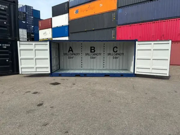20-Fuß-Container mit offener Seite und Auffangwanne