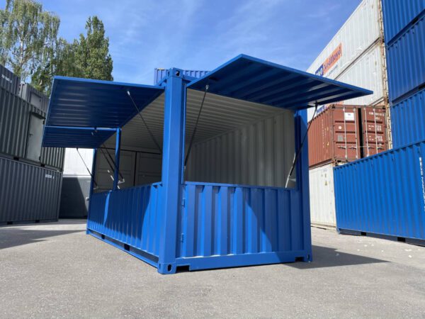 7-0-LoeWE-Gabelstapler-HLS-2000-Display 20 Fuß Imbisscontainer / Barcontainer / Eventcontainer RAL5010