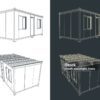 Modifizierte 40-Fuß-Container für Airbnb, Büros und Wohnlösungen