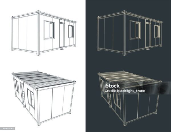 Modifizierte 40-Fuß-Container für Airbnb, Büros und Wohnlösungen